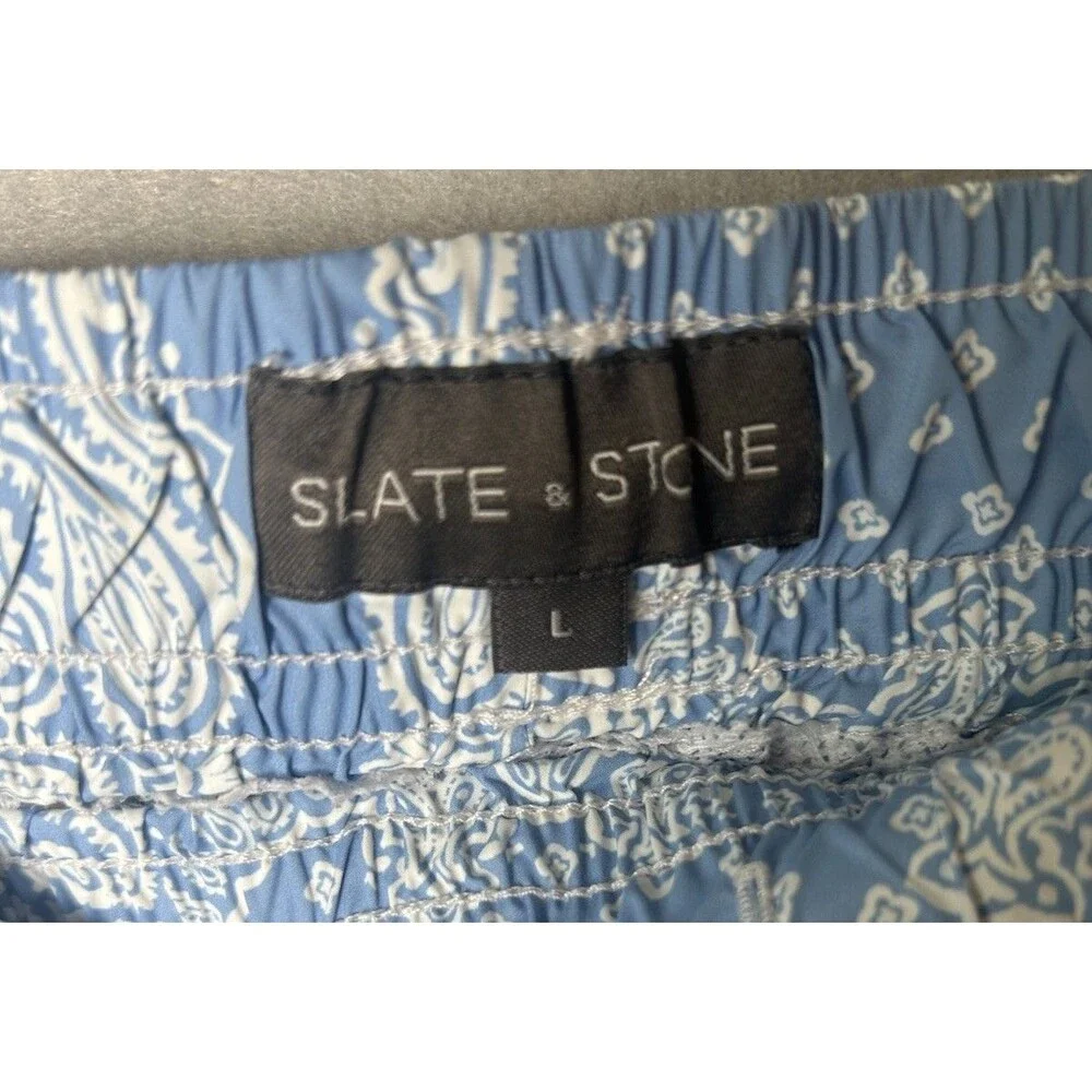 Slate & Stone Blue Paisley Swim Trunks | Resort Beach Shorts‎ | Size L